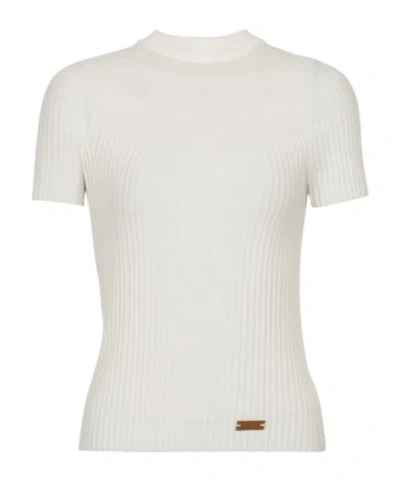 Balmain Short-sleeved Knitted T-shirt In White