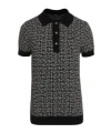 Balmain Monogram Pattern Polo With Classic Collar In Black