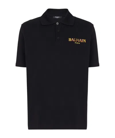 Balmain 'polo Shirt Timeless Short Sleeves' In Black