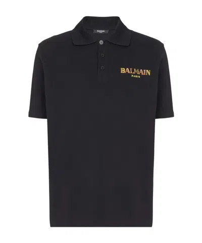 Balmain 'polo Shirt Timeless Short Sleeves' In Black