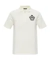 Balmain College Emblem Short-sleeve Polo Shirt In White