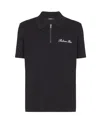 Balmain Short-sleeved Polo Shirt With Embroidery In Black