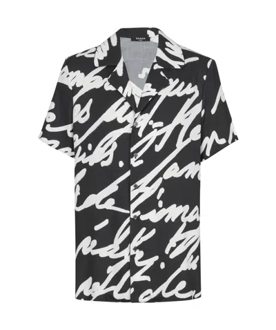 BALMAIN BALMAIN LOVE LETTER PRINTED TWILL PYJAMA SHIRT