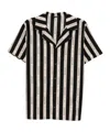 Balmain Striped Logo Print Short-sleeved Shirt In Black
