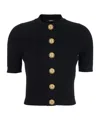 Balmain Ss Buttoned Torsade Knit Cardigan In Black