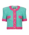 Balmain Short-sleeved Sweater In Green