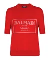 Balmain Logo-intarsia T-shirt In Red
