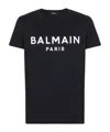Balmain Black Logo T-shirt In Black