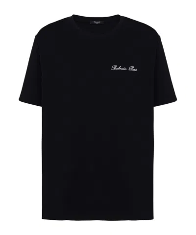 Balmain Black Cotton T-shirt
