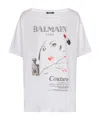 Balmain Beauty Print Embroidery Patches T-shirt In White