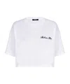 Balmain Logo-embroidered Cotton T-shirt In White