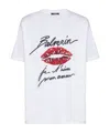 Balmain Love Letter Lips T-shirt In White