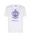 Balmain Short-sleeved T-shirt With College Emblem Print In White