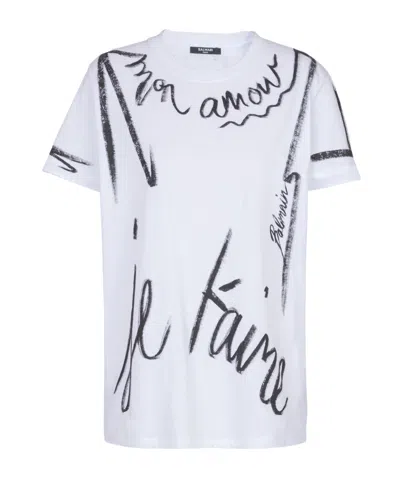 BALMAIN BALMAIN JE T'AIME PRINT SHORT-SLEEVED T-SHIRT