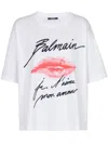 Balmain Short-sleeved T-shirt With Kiss Print In White
