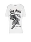 Balmain Short-sleeved T-shirt With Leopard Print In White
