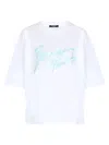 Balmain Brushstroke Paris Logo Graphic T-shirt In White