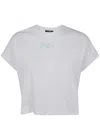Balmain Paris Logo Cropped Crew Neck T Shirt In White