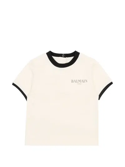 Balmain Babies' Short-sleeves T-shirt In Neutral