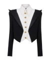 Balmain Spencer Cropped Virgin Wool Jacket In Black