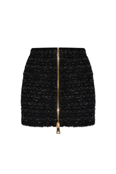 Balmain Short Tweed Skirt In Multi