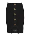 Balmain Black Optical Illusion Ribbed Knit Miniskirt In Black