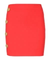 Balmain Button-embellished Wool Mini Skirt - Women's - Virgin Wool In Orange