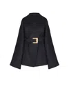 Balmain Wool-blend Oversized Wrap Coat In Blue
