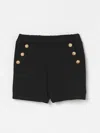 Balmain Black Shorts For Baby Boy With Logo In Black