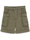 Balmain Belted Cargo Shorts In Beige