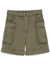 Balmain Belted Cargo Shorts In Brown