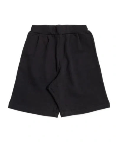 Balmain Shorts With A Letter Pattern And Pockets. In Black