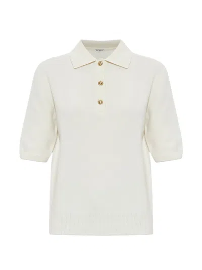 Balmain Short-sleeve Wool Polo Shirt In Neutrals