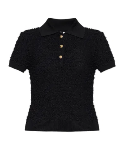 Balmain Short-sleeved Polo Shirt In Black