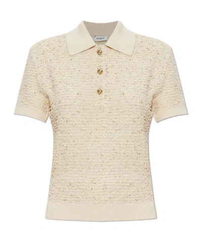 Balmain Short-sleeved Polo Shirt In Neutral