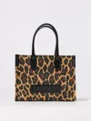 Balmain B-army Shopper Shoulder Bag In Leopard-print Canvas In Sand