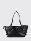 Balmain Black Leather Shopper Bag With Shoulder Strap In Black