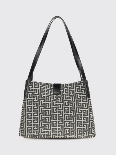 Balmain Release Jacquard And Calfskin Bag In Multi