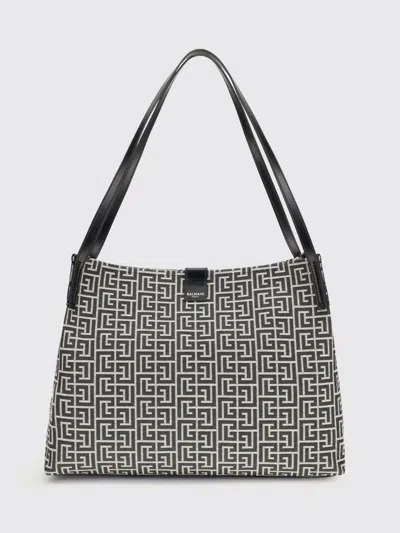 Balmain Release Jacquard And Calfskin Bag In Multi