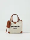 Balmain Canvas B-army Grocery Tote Bag In Natural