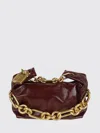 Balmain Mini Calfskin Shoulder Bag Chain In Purple