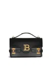 Balmain Bbuzz 24 Shoulder Bag In Smooth Leather In Black