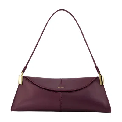 Balmain Shoulder Bag In Burgundy