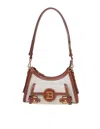 Balmain Shoulder Bag In Canvas And Leather