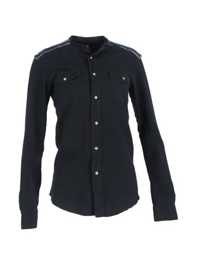 Pre-owned Balmain Shoulder-detail Long -sleeve Shirt In Black