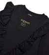 Balmain Ruffled-detail Logo Dress In Black