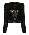 Balmain Shoulder-pads Quilted Leather Jacket In Black