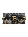 Balmain B Buzz 23 Embossed Labryinth Monogram Leather Clutch In Avorio Nero