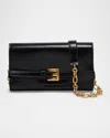 Balmain Shuffle Belted Wallet On Chain In Leather In Black