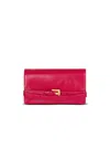 Balmain Shuffle Calfskin Wallet With Chain In Pink